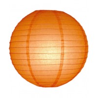 16" Paper Lantern Orange Regular Wire
